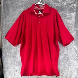 Footjoy FJ Mens Golf Polo Shirt Red XL Short Sleeve Performance DryJoy